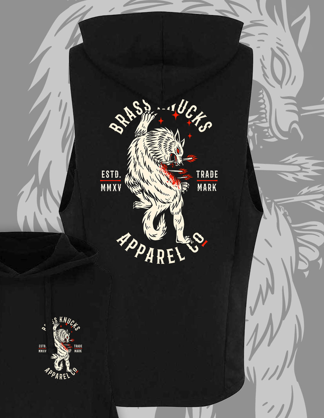 LONE WOLF | RAW EDGE SLEEVELESS LIGHTWEIGHT HOODIE