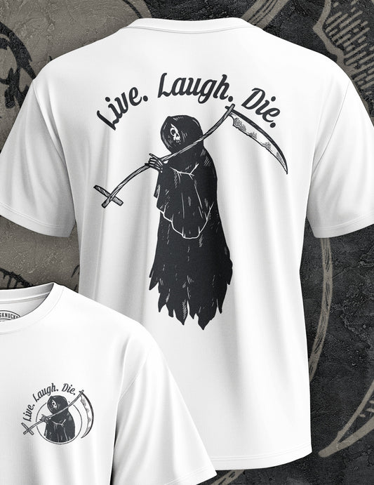 LIVE, LAUGH, DIE [v0.1] | HEAVYWEIGHT SOFT-FIT TEE