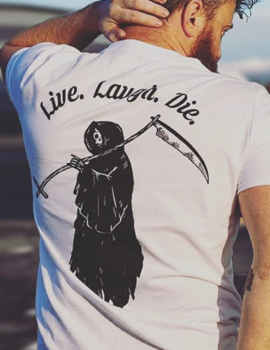 LIVE, LAUGH, DIE [v0.1] | HEAVYWEIGHT SOFT-FIT TEE