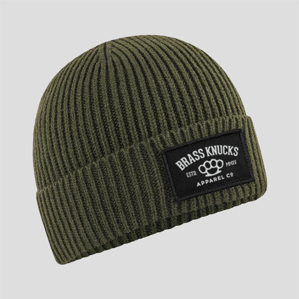 BK CLASSIC | RIB-KNIT PATCH BEANIE – Brass Knucks Apparel Co.